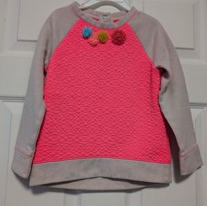 Cat & Jack Pink and Gray Quilted Sweatshirt girls Size 4t